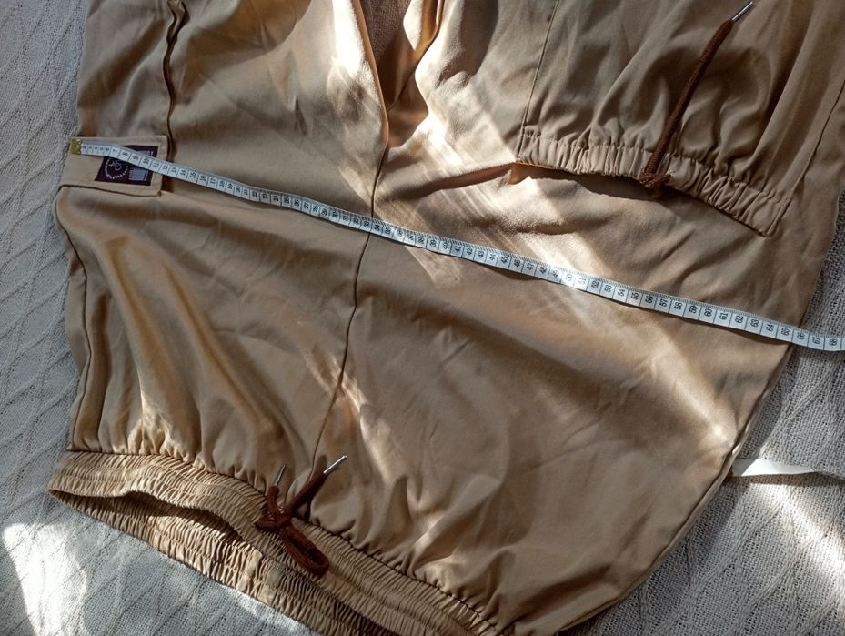 PrettyLittleThing 46r beżowe szerokie spodnie cargo spadochronowe