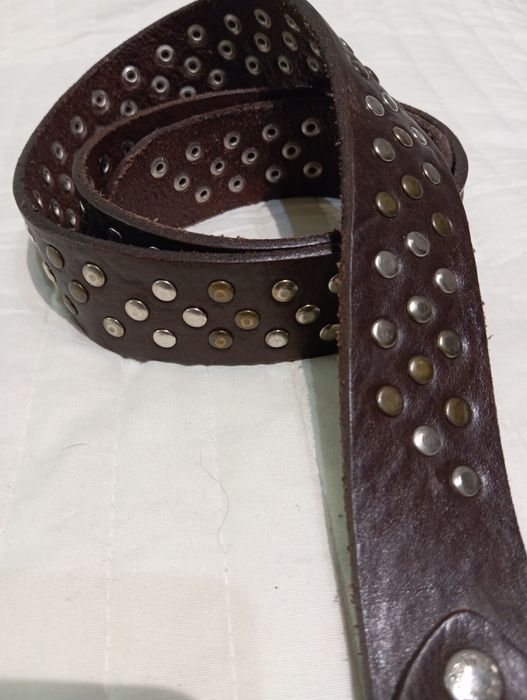 Włoski pasek skórzany regulowany
