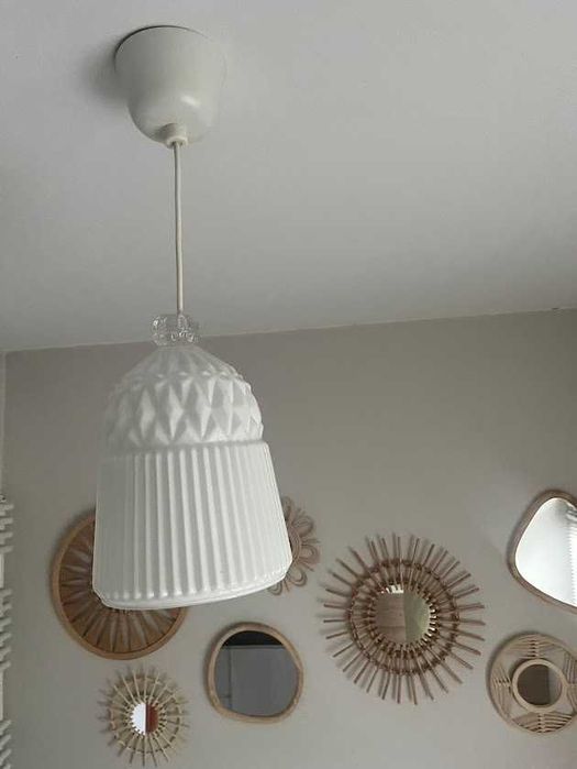 Dwie lampy sufitowe wiszące białe Ikea Vanadin Biały