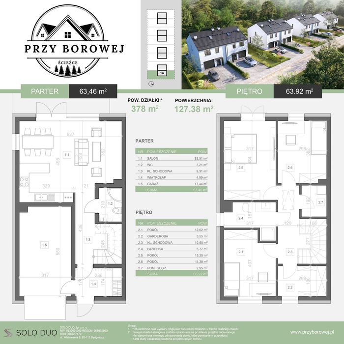 Domy Przy Borowej | Bory Tucholskie | 4 kw. 2026 | Ogród 378 m²