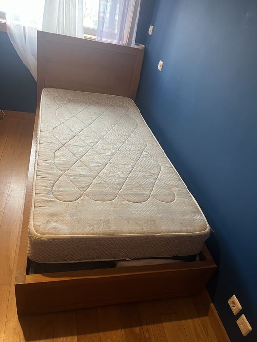 Cama solteiro sem colchão madeira maciça com sommier