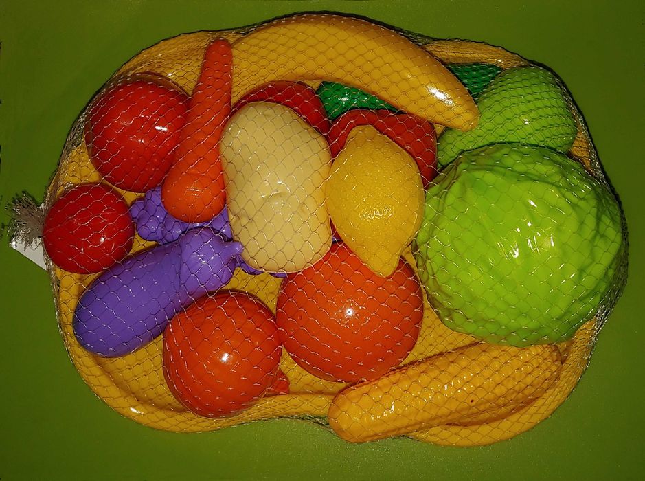 Игрушки Игра кухня, супермаркет Овощи и фрукты 17 крупных предметов