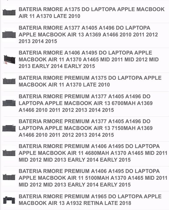 Apple Macbook macbook air macbook pro bateria 