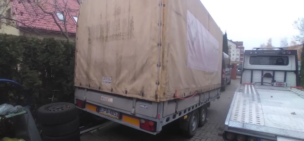 Przyczepa Towarowa burtą plandeka Wiola 2 osie 2012r2012r dmc 3500