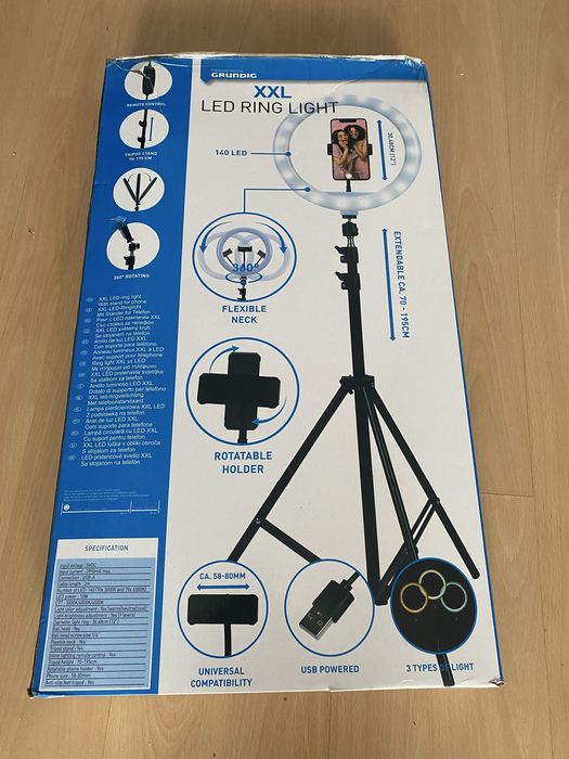 Grundig Lampa pierścieniowa XXL 140 diod led