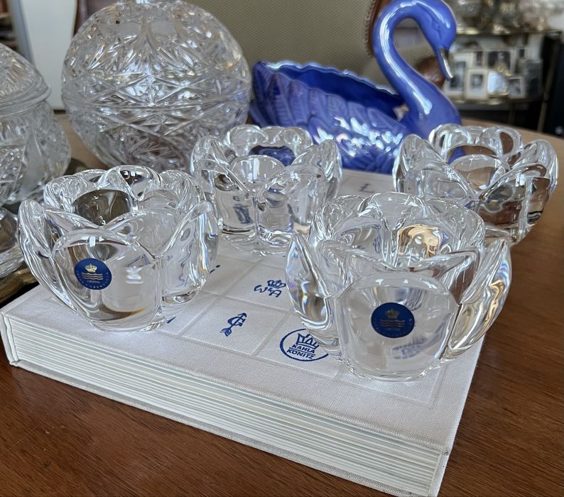 Kryształowe świeczniki Royal Copenhagen 4 sztuki