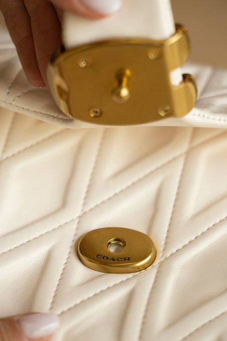 Сумка Coach / сумочка коач коуч біла молочна