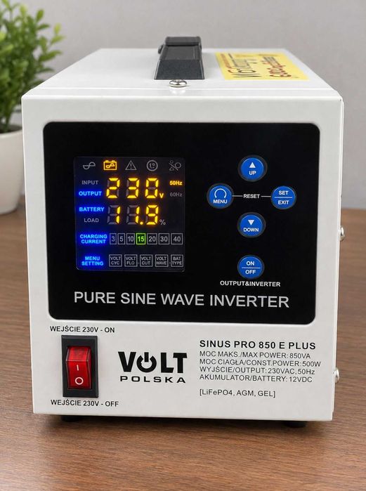 ДБЖ Volt Polska SINUS PRO 850E PLUS 12V для котла насоса опалення Інвертор Бесперебойник инвертор безперебійник AGM GEL LiFePO4