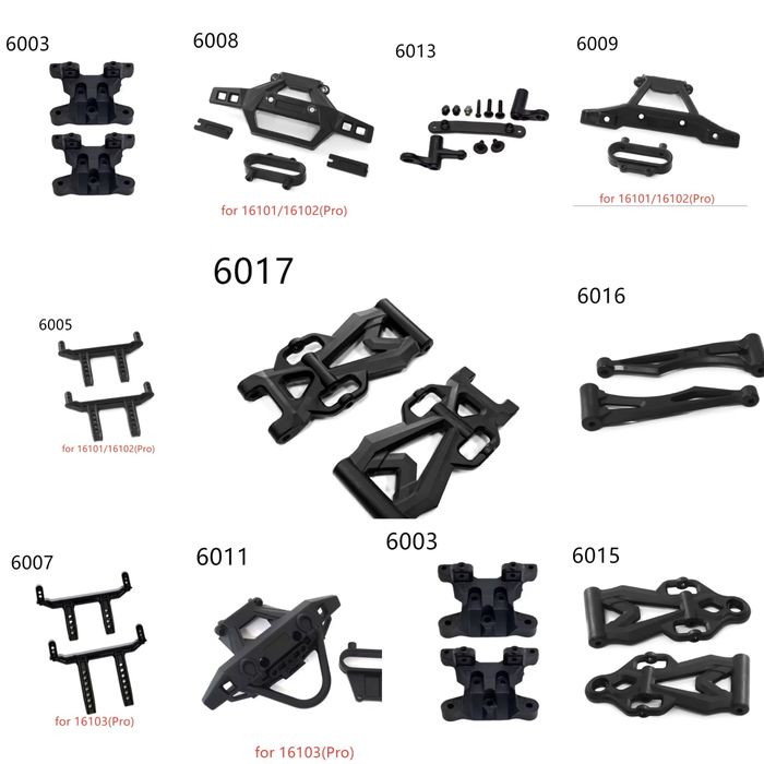 Запчастини для RC машинок SG116 / SCY 16101 / JJRC Q130 та інших моделей 1:16