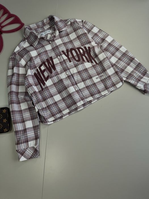 Штани палаццо zara та сорочка в клітинку zara