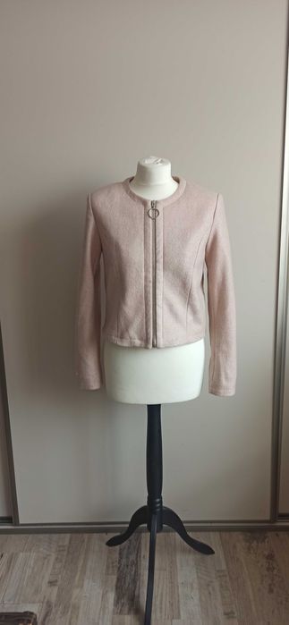 Marynarka żakiet Reserved r. 36 ciepła na wigilię róż błyszcąca nitka