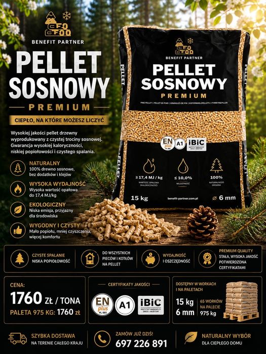 Pellet Pelet Benefit A1 Premium Sosnowy
