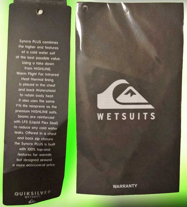 Fato de Surf QuickSilver Syncro Plus, 4/3 Chest Zip Wetsuit, Como Novo