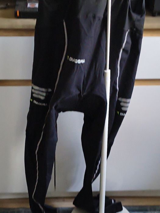 Leginsy rowerowe z wkładką, na szelkach Diadora rozmiar L