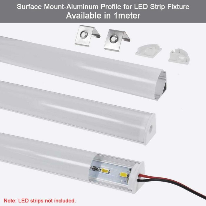 Nowy kanal aluminiowy / profil LED / mlecznobiały/ 10 szt / 1cm !A128!