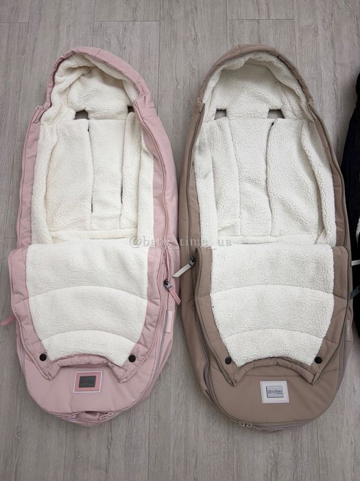 Конверт зимовий Cybex Beige, Pink, Black теплий футмуф