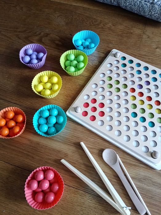 Drewniana mozaika, układanka dla dzieci