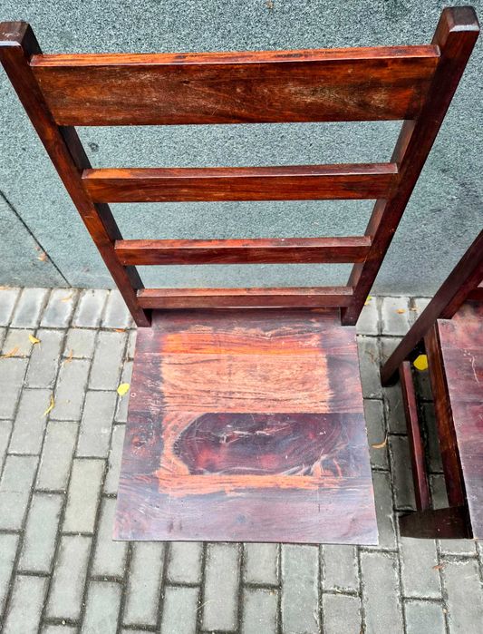 Komplet 2 krzeseł z litego drewna | Style kolonialny / meble indyjskie