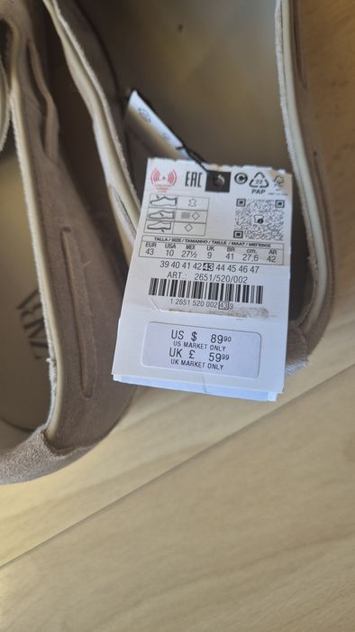 Mokasy zara 43 r Nowe !