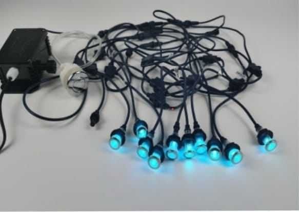 Zestaw lampek podwodnych 10-punktowe miniledy RGB 7 kolorów