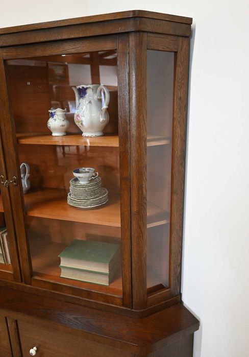 kątnik dębowy art deco witryna s043012