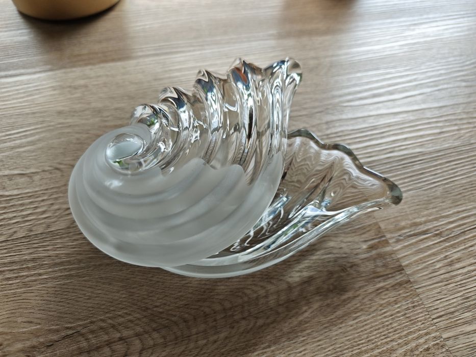 Bomboneira / Porta-Joias em Cristal d'Arques - Formato Concha / Nautilus (Vintage)
