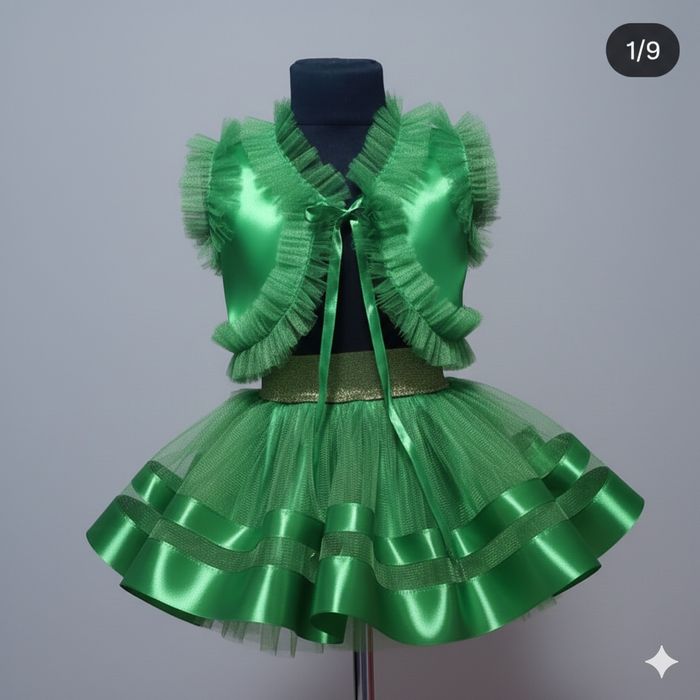 Набір ялинки,костюм елочка,юбка фатин,туту,юбка очень пышная,зелёная