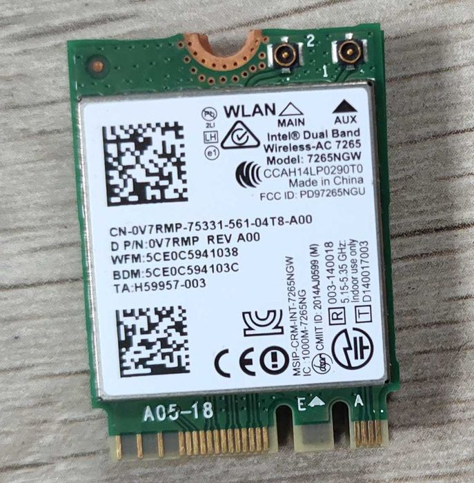 Wi-Fi Intel AC7260, AC7265, 8260, 8265, 9560, AX200, AX201, Apple