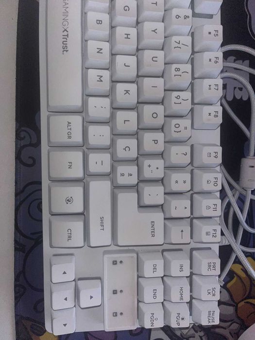 Teclado Gaming Trust GXT 833 Thado TKL (Branco/RGB) – Como Novo
