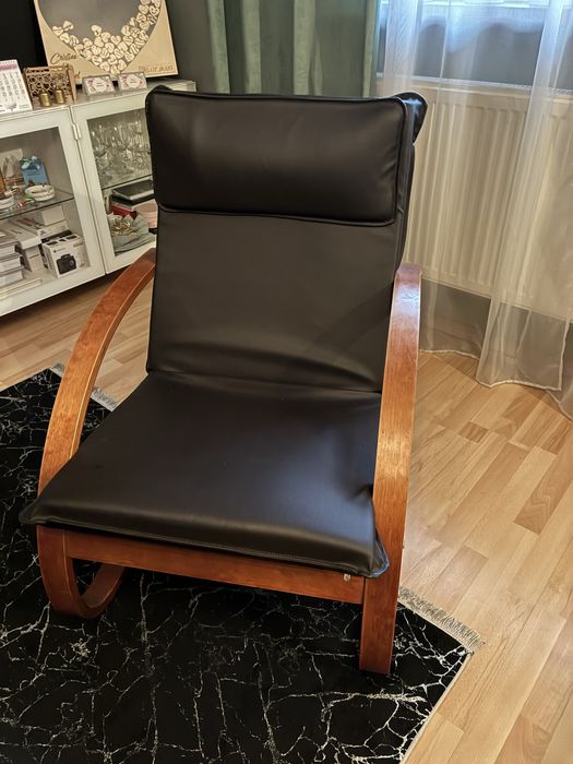 Fotel skórzany bujany