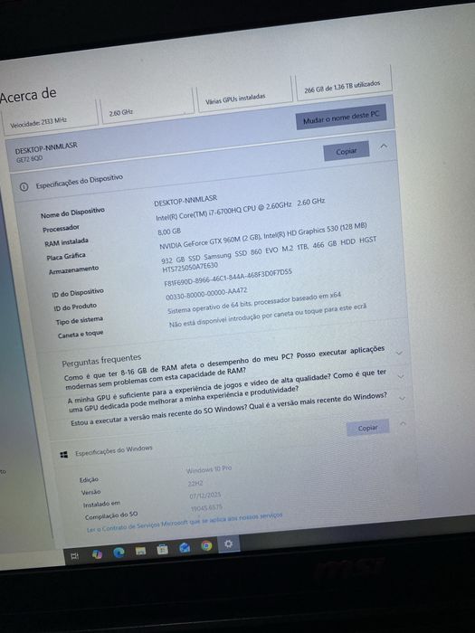 Pc gaming msi em bom estado