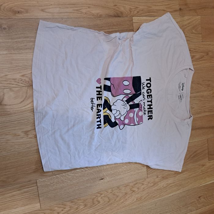 Bluzka, koszulka, tshirt bawełniany, L, Reserved, myszka miki, pudrowy