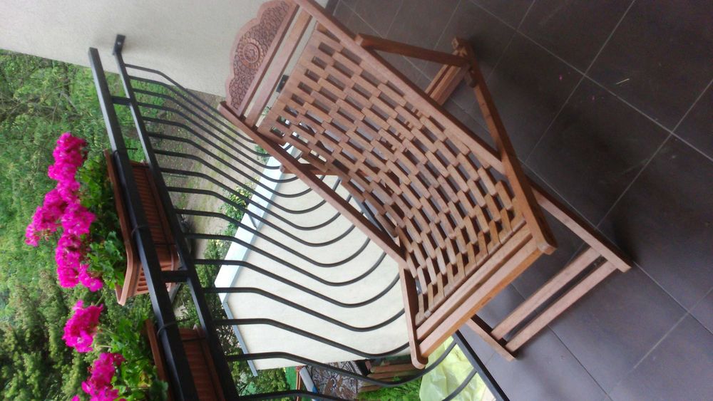 Fotel drewniany leżak ogrodowy palisander kolonialny Almi Decor