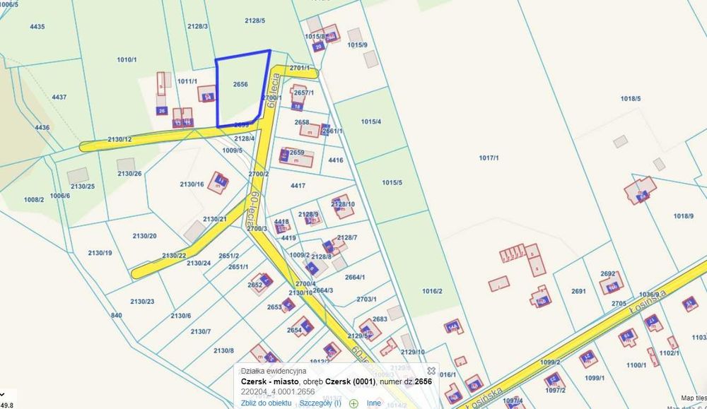Sprzedam działkę budowlaną 1358 m² – Czersk, ul. 60-lecia, uzbrojona - Widok 3