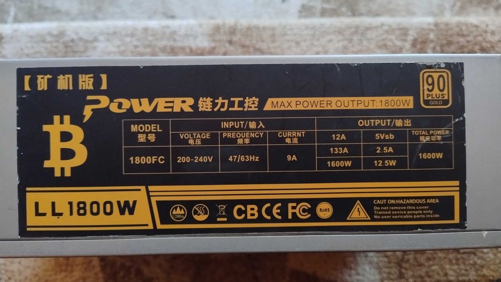 Antminer Zasilacz 1800W.