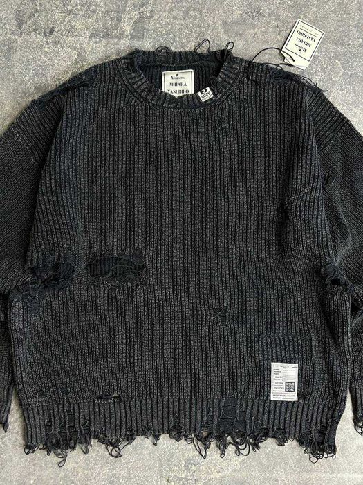 MAISON MIHARA YASUHIRO Distressed свитер свитшот Sweater светр кофта