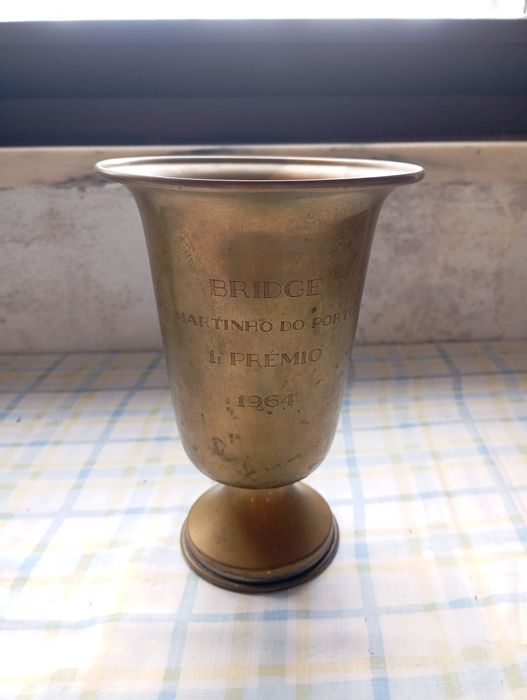Taça/Troféu antigo 1.º prémio Bridge 1964