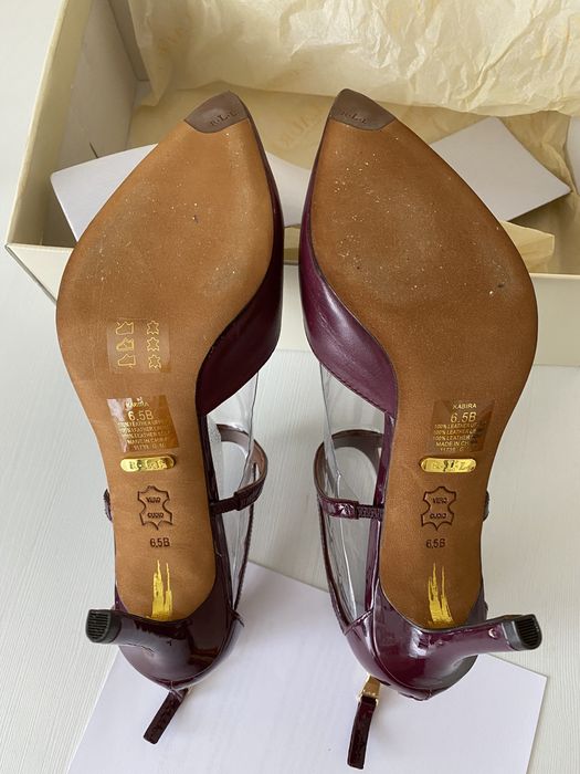 Bordowe skorzane szpilki Ralph Lauren 38
