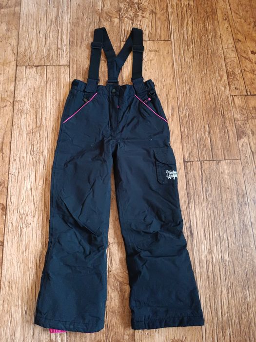 Spodnie na śnieg na szelkach r. 128