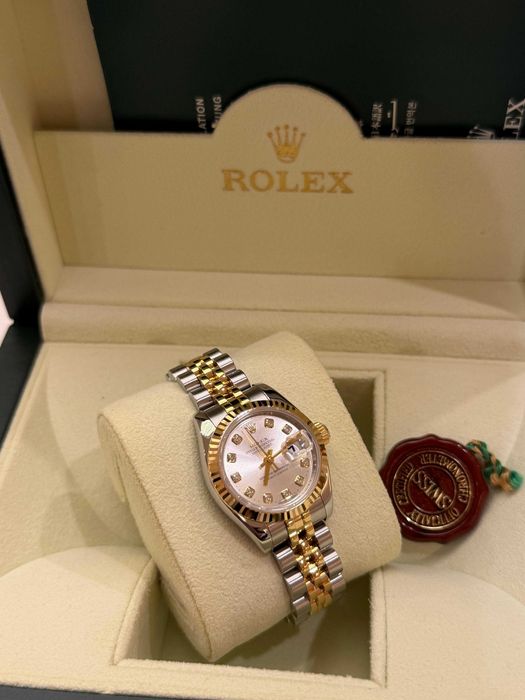 Zegarek Rolex Lady Datejust 26mm srebrno-różowa tarcza z diamentami