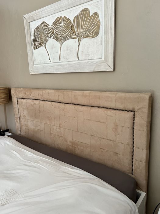 Cabeceira de cama bege/creme 160cm