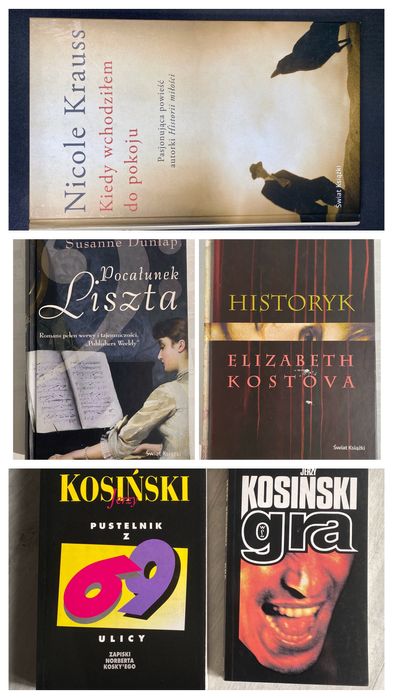 Krauss, Kostova, Dunlap, Kosiński - zestaw 5 powieści literatura piękn