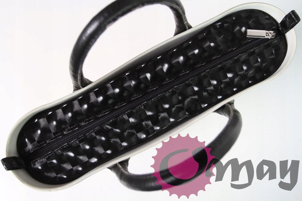 CZARNY organizer do OBAG MINI mieniący efekt 3D wkład 2 kieszenie OMAY