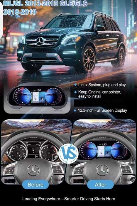 Wirtualny Kokpit Zegary Liczniki Cyfrowe Digital Cluster Mercedes ML W166 GL X166 GLE GLS SYSTEM Harman Kardon