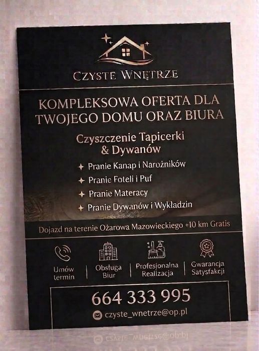 Pranie tapicerki meblowej i dywanów