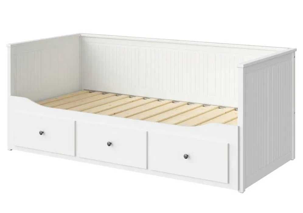 Cama individual/dupla IKEA HEMNES branca c/ 2 colchões 80x200 cm