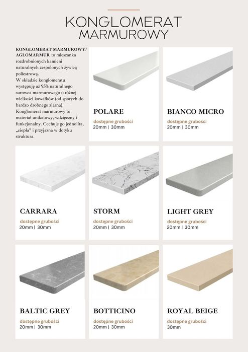 PROMOCJA! Konglomerat Granit Marmur. Parapety. Transport