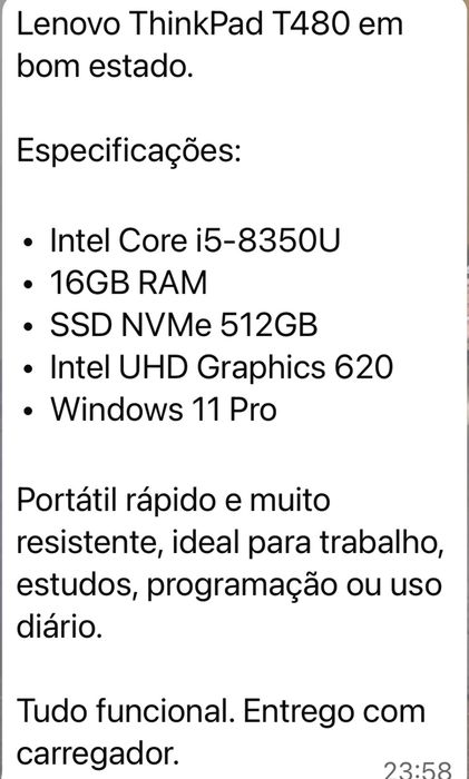 Nootbook Intel Core i5- 835OU