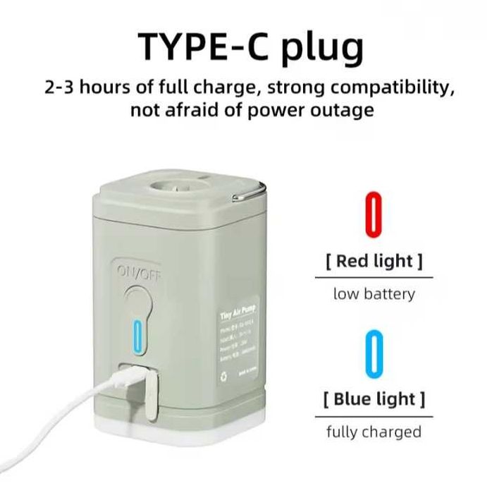 Elektryczna pompka z akumulatorem! 3 w 1 z oświetleniem