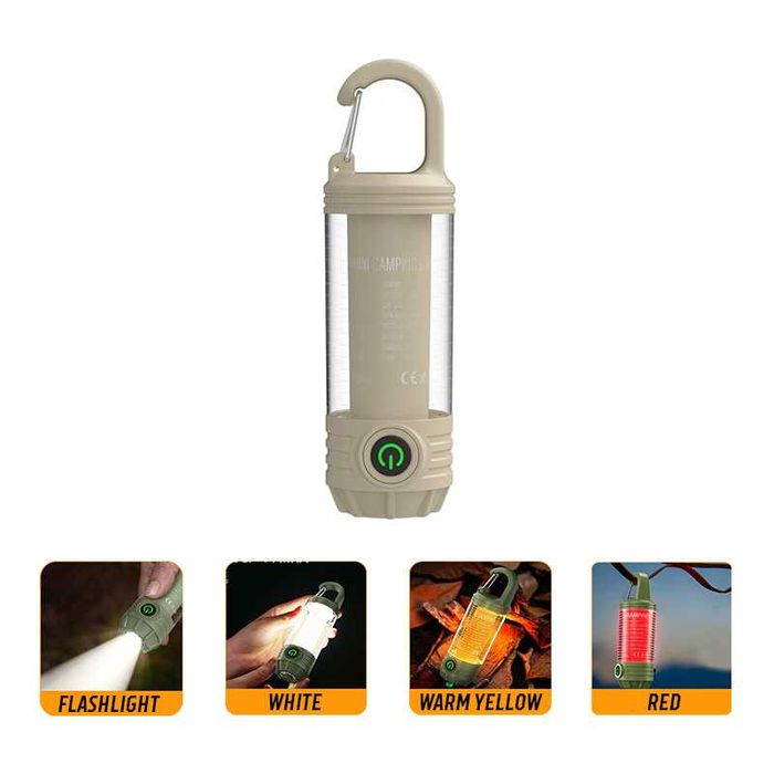 ••• LED Фонарь EDC, Карабин Фонарик с Красным Светом,  Ліхтар Брелок